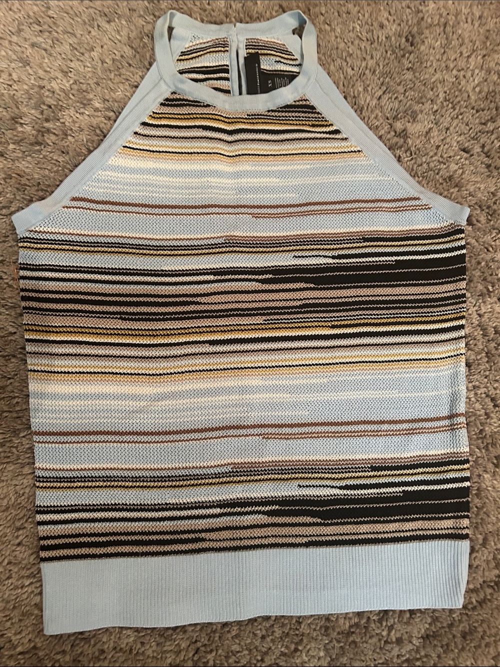 White House Black Market Striped Halter Knit Tank Top